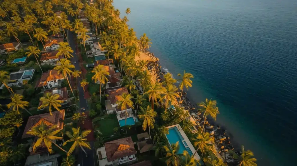 Plots in North Goa, buy land in Goa, sea-facing villas with private pools, and luxury residential plots for sale near beach.