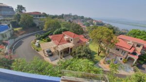 Modern villa exterior view in Goa